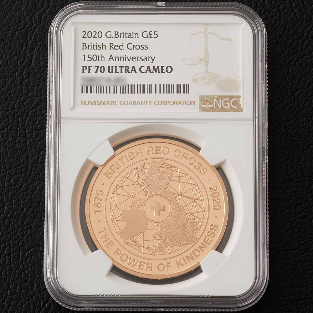 【最高鑑定】 2020年 イギリス 英国赤十字社 150周年 5ポンド 金貨 PF70UCAM