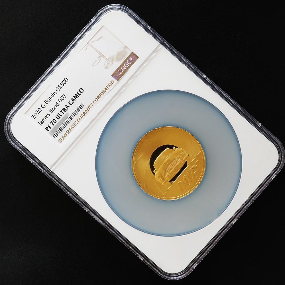 【最高鑑定】2020年 イギリス ジェームス・ボンド スペシャルイシュー 500ポンド 5オンス金貨 PF70UCAM
