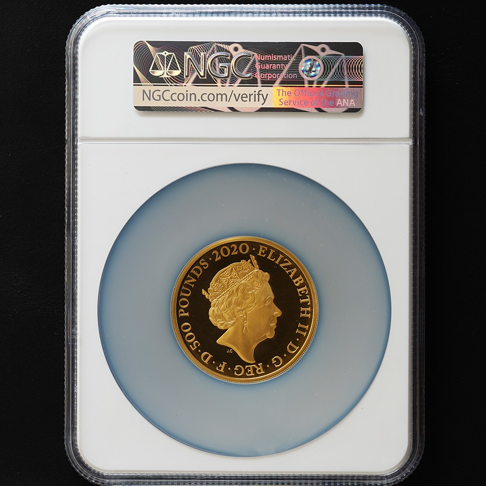 【最高鑑定】2020年 イギリス ジェームス・ボンド スペシャルイシュー 500ポンド 5オンス金貨 PF70UCAM