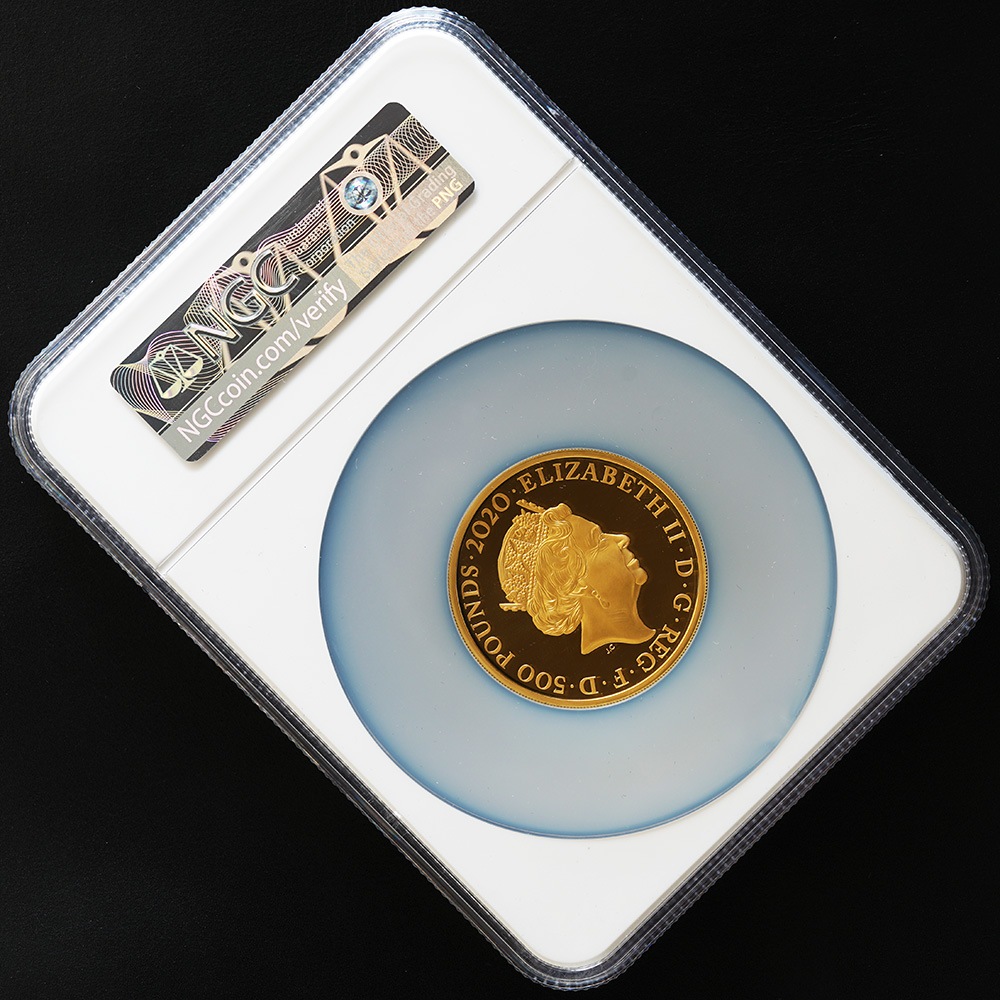 【最高鑑定】2020年 イギリス ジェームス・ボンド スペシャルイシュー 500ポンド 5オンス金貨 PF70UCAM