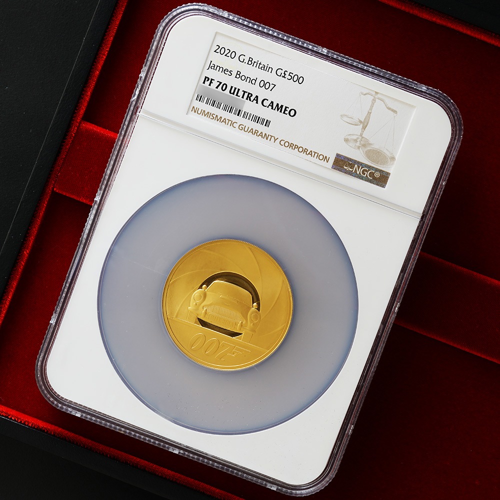 【最高鑑定】2020年 イギリス ジェームス・ボンド スペシャルイシュー 500ポンド 5オンス金貨 PF70UCAM