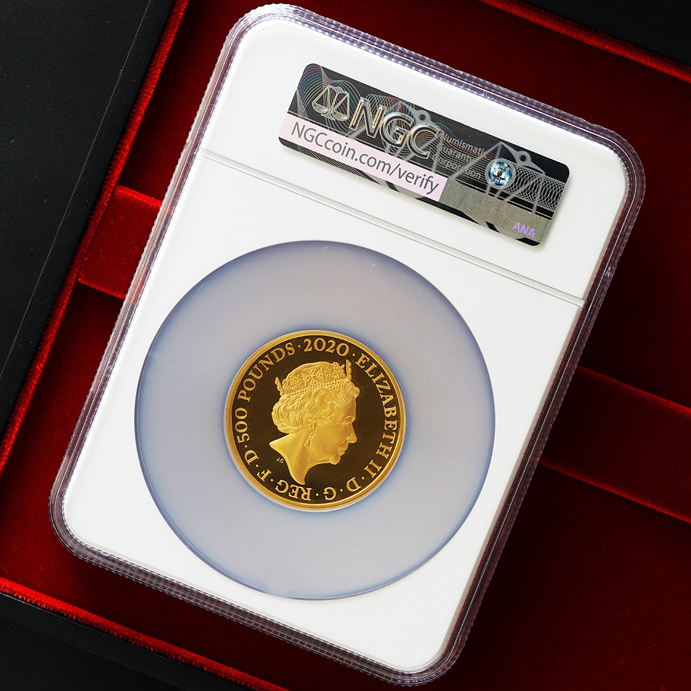 【最高鑑定】2020年 イギリス ジェームス・ボンド スペシャルイシュー 500ポンド 5オンス金貨 PF70UCAM