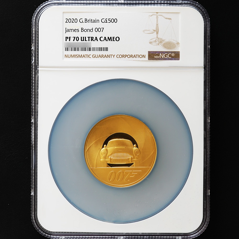 【最高鑑定】2020年 イギリス ジェームス・ボンド スペシャルイシュー 500ポンド 5オンス金貨 PF70UCAM
