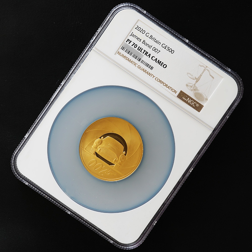 【最高鑑定】2020年 イギリス ジェームス・ボンド スペシャルイシュー 500ポンド 5オンス金貨 PF70UCAM