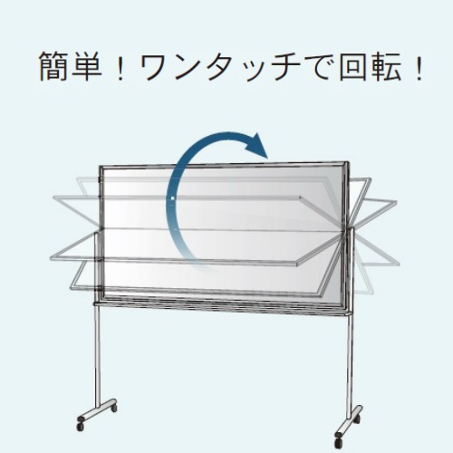 脚付き両面式『ホーロー製』ホワイトボード(片面横書き月予定表/片面