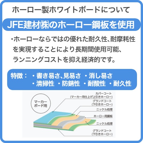 工程表入りホワイトボード ホーロー製 壁掛け 90x180 日本製