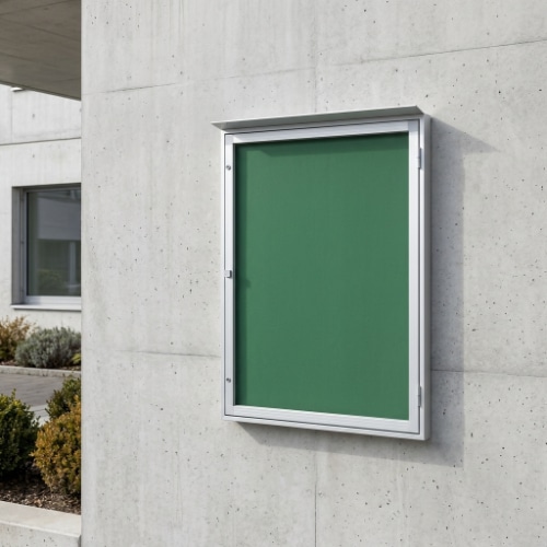 横開き式屋外掲示板 壁付け型 / 外寸：タテ910mm×ヨコ610mm X厚み82mm