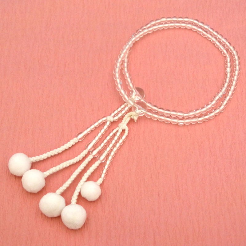 創価学会仏壇仏具【カラフルPC念珠 水晶】赤澤朝陽