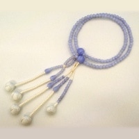 水晶念珠 創価学会仏壇仏具【本水晶念珠（全3サイズ）】赤澤朝陽