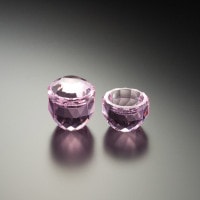 クリスタル仏茶器セット（ピンク）|ガラス・クリスタル|お水入、ご飯入