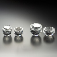 クリスタル仏茶器セット（クリア／全2サイズ）|ガラス・クリスタル|お水入、ご飯入