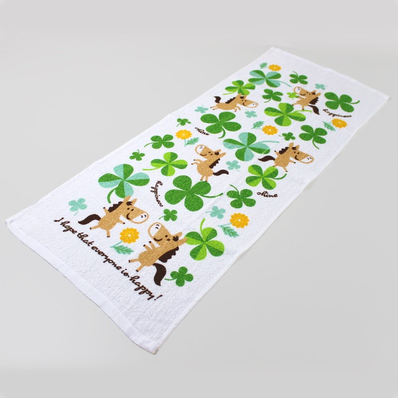 干支タオル お年賀タオル クローバー ウマ 2026年 午年 馬 粗品 ご挨拶