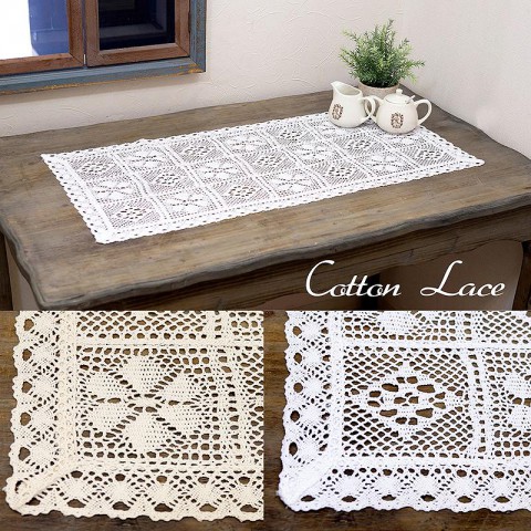 コットンランチョンマット［レクト：刺繍］ブルーの卸向け通販