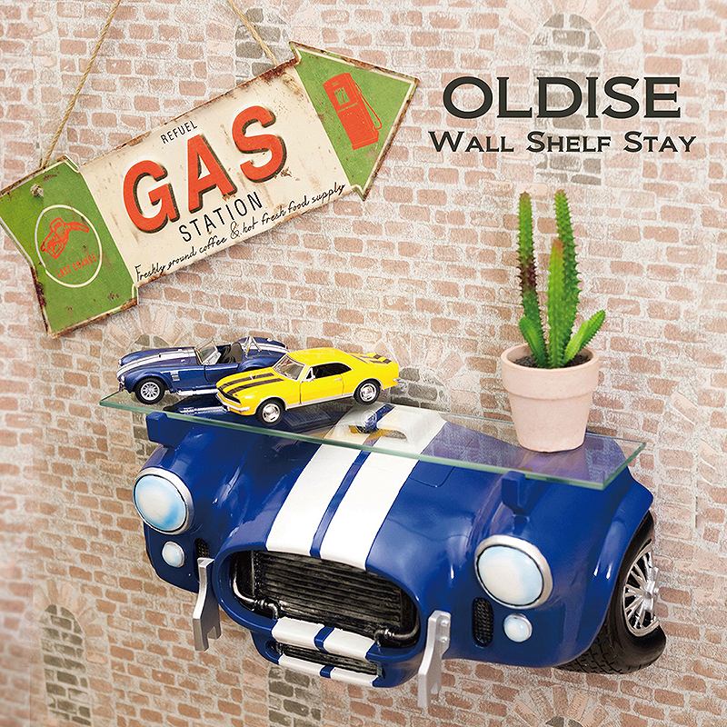 オールディーズ CAR HEADシェルフ オールディーズ［CAR HEADシェルフ（BLUE CAR）］＜アメリカン雑貨＞の