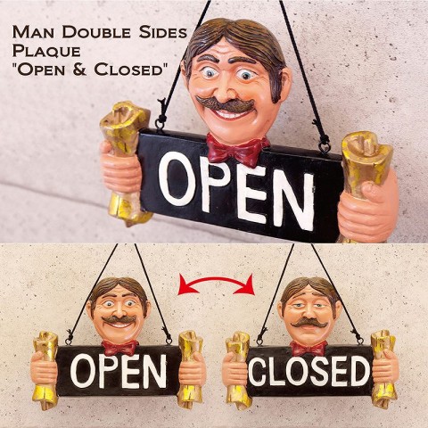 Man Double Sides Plaque��Open & Closed��ξ�̥ץ졼��