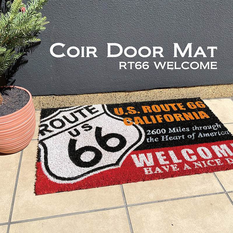 玄関マット】Coir mat コイヤーマット［RT66 WELCOME］＜アメリカン