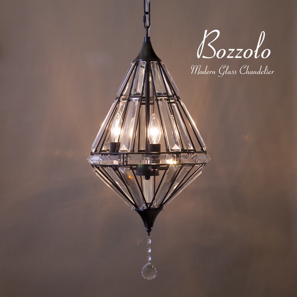 吊照明】モダンガラスシャンデリア [ Bozzolo(ボッツォロ)Matt Black  