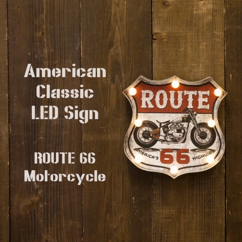 ����ꥫ�󥯥饷�å� LED Sign��ROUTE 66 Motorcycle��