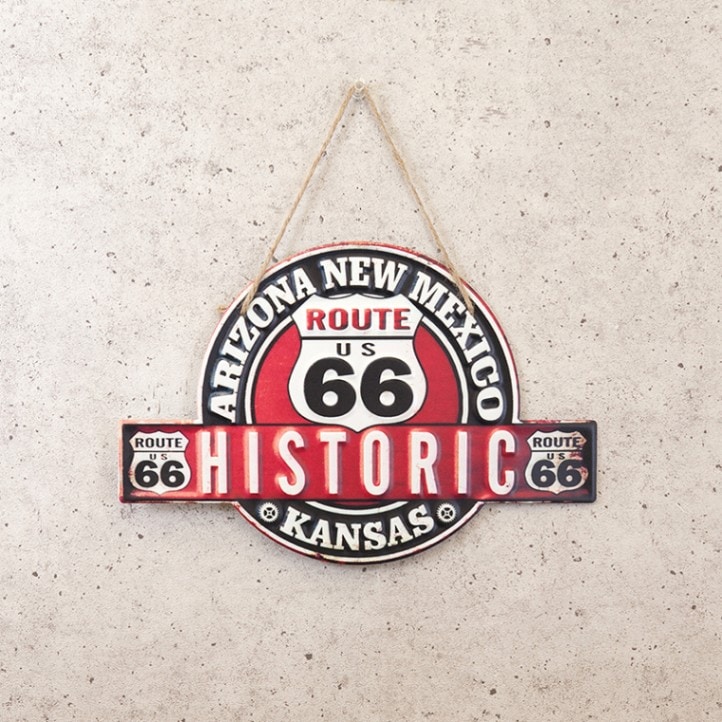 アンティークエンボスプレート ［HISTORIC ROUTE US 66］の卸