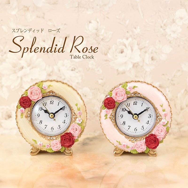 掛時計】スプレンディッドローズ［ラウンドテーブルクロック]の卸向け