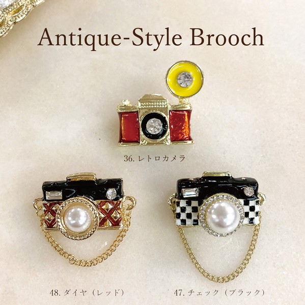 ◎L071-ブローチ 【アンティーク】【アール・デコ】【お値引対象品】 アンティーク風ブローチ（カメラ）の卸向け通販｜秋月貿易オンライン