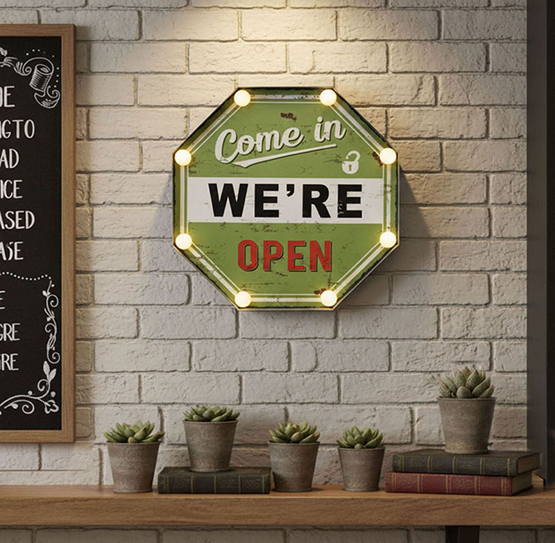 ����ꥫ�󥯥饷�å� LED Sign��Come in WE'RE OPEN��