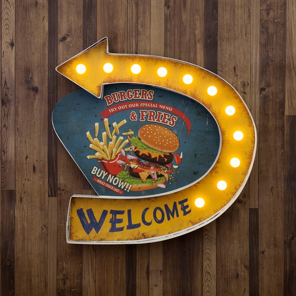 ����ꥫ�󥯥饷�å� LED Sign [BURGERS & FRIES]