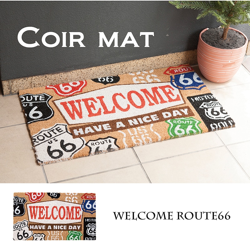 ڸإޥåȡCoir mat 䡼ޥåȡWELCOME ROUTE66ϡ㥢ꥫ󻨲ߡ