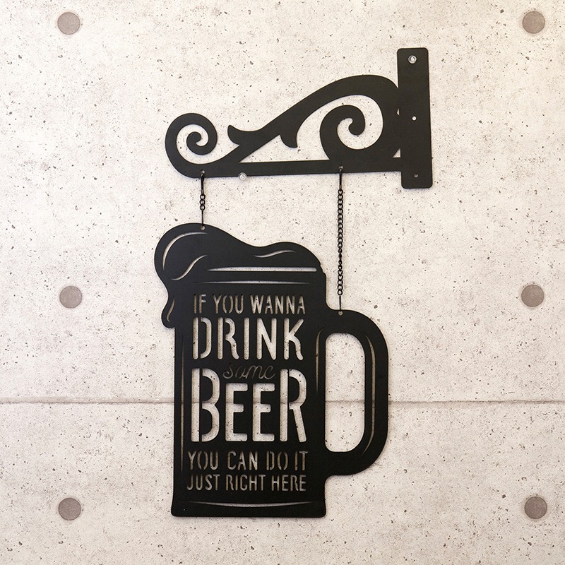 �졼�������åȥ᥿�륵����Laser Cut Metal Sign [DRINK BEER]