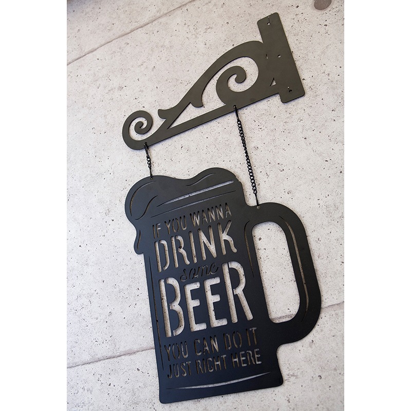 �졼�������åȥ᥿�륵����Laser Cut Metal Sign [DRINK BEER]