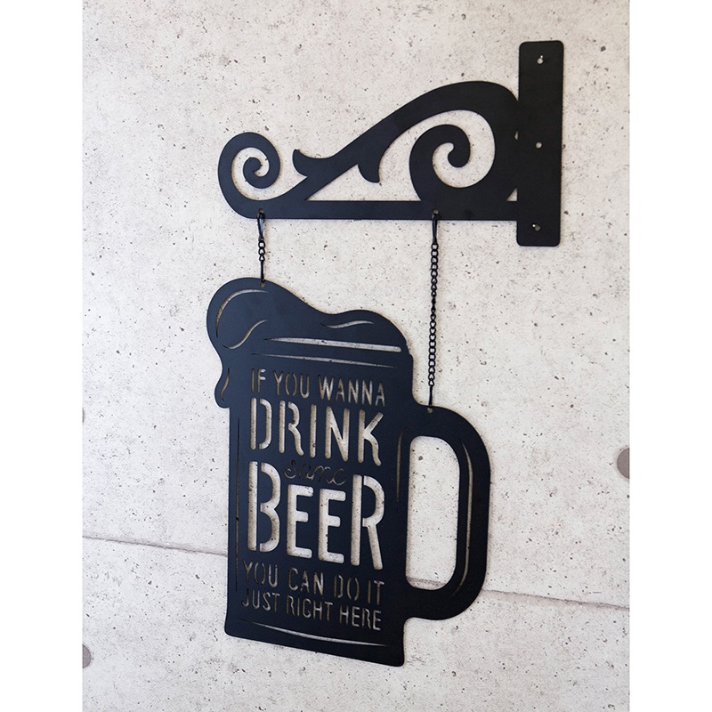 �졼�������åȥ᥿�륵����Laser Cut Metal Sign [DRINK BEER]
