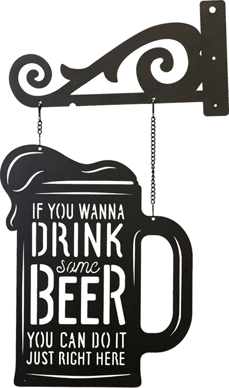 �졼�������åȥ᥿�륵����Laser Cut Metal Sign [DRINK BEER]