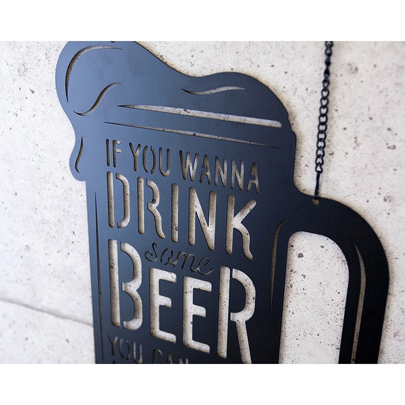 �졼�������åȥ᥿�륵����Laser Cut Metal Sign [DRINK BEER]