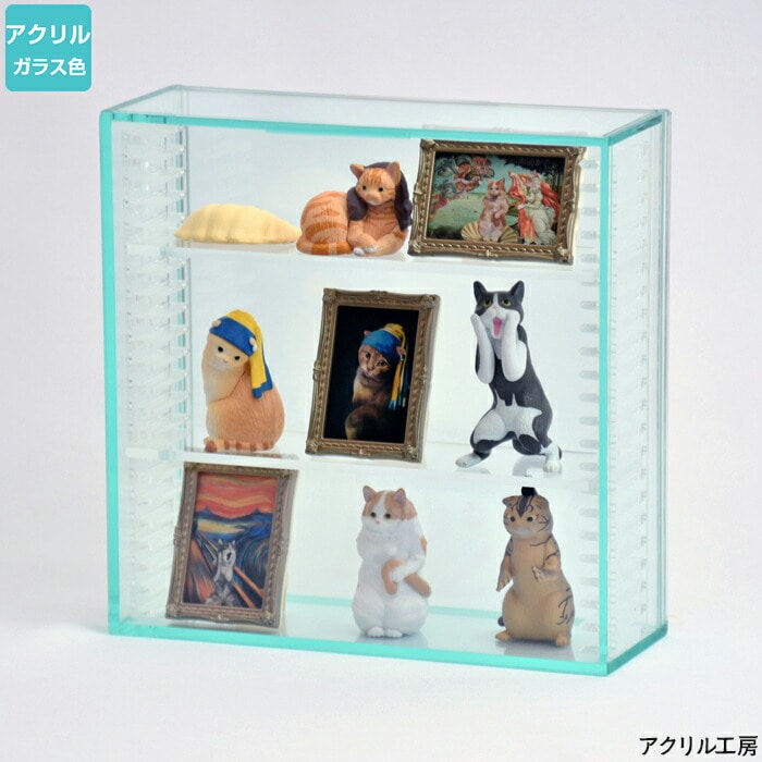 【新品】ガラス扉付きコレクションケース　可動棚付き　煎茶茶碗　飾り棚 　組立式 ak-gtn001-4.jpg