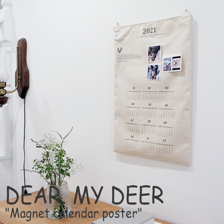 ǥޥǥ  DEAR. MY DEER 2021 Magnet fabric calendar poster 2021ǯ ޥͥå ե֥å ڹ񥤥ƥꥢ 3501119 ACC