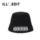 イレディット バケットハット ILLEDIT 正規販売店 FLOWER ARTWORK BUCKET HAT フラワー アートワーク バケット ハット BLACK ブラック IABFCA03BKF A