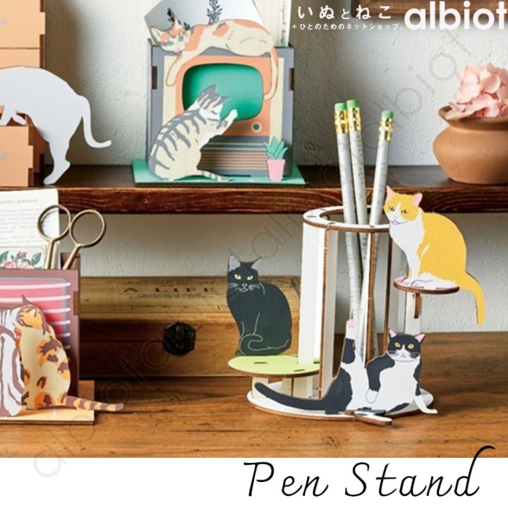 ウッドパズル／ペンスタンド(猫)