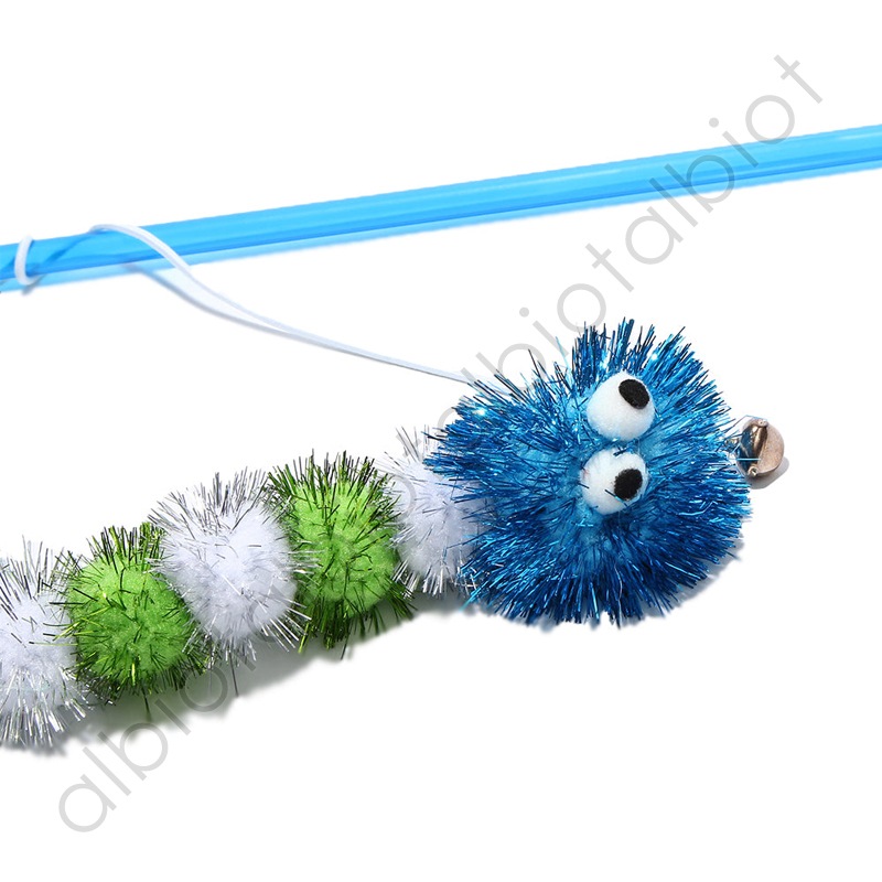 【猫のおもちゃ】ルークラン ROOP ロッディーズ キラキラワーム ブルー＆グリーン (4571357066507)