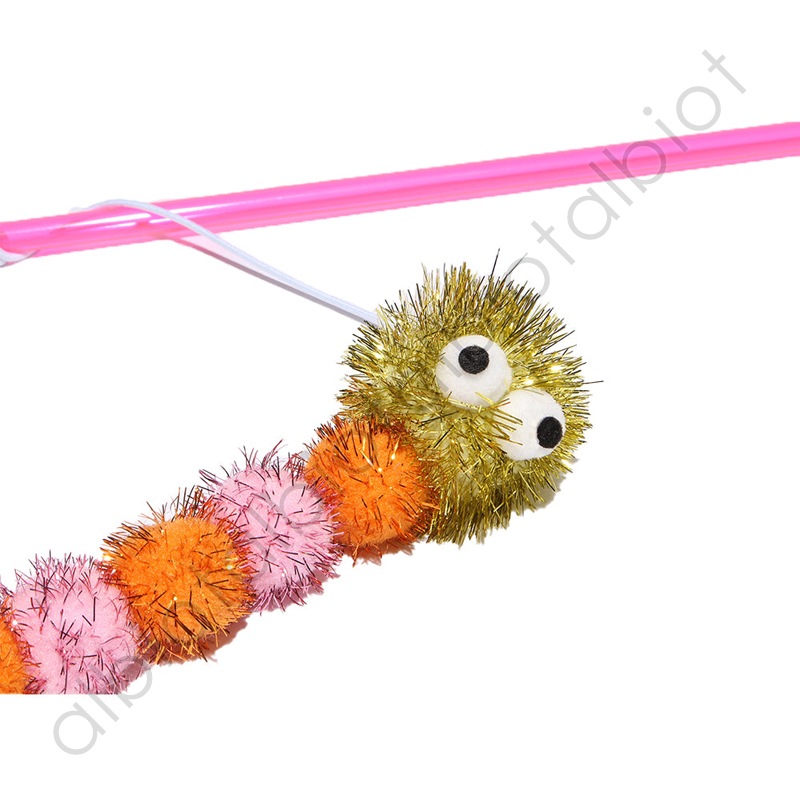 【猫のおもちゃ】ルークラン ROOP ロッディーズ キラキラワーム ピンク＆オレンジ (4571357066019)