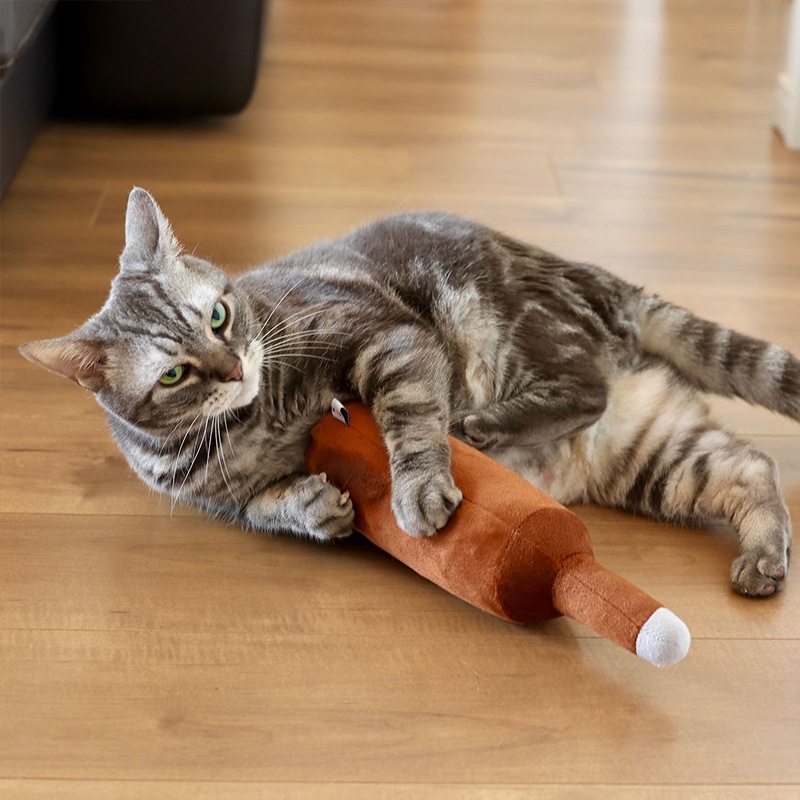 【猫のおもちゃ】iDog ケリケリビール瓶 カシャカシャ入り (16985)