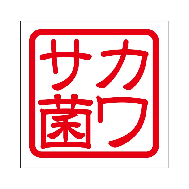 角印 ステッカー カワサ菌 カワサキン 抜き文字タイプ レッド 2枚入 KIS-70