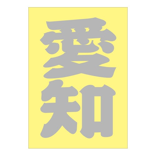 ご当地 地名ステッカー 愛知 Sサイズ 抜文字タイプ シルバー PA-113