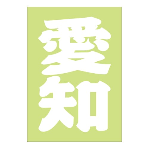 ご当地 地名ステッカー 愛知 Sサイズ 抜文字タイプ ホワイト PA-115