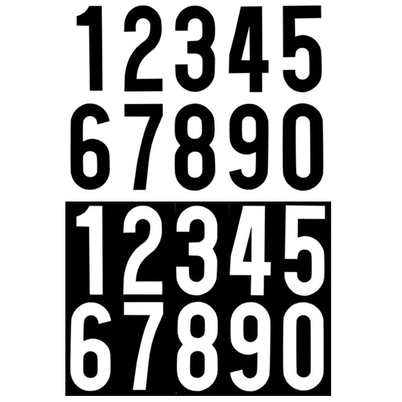 バイク レース用 ゼッケンナンバーステッカー Lサイズ 数字とカラーが選べます ホワイト or ブラック【あるふぁここ プラザ店】