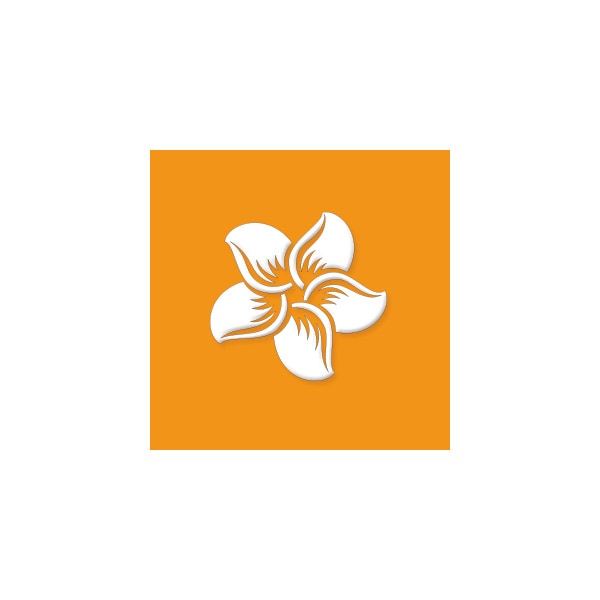 プルメリアステッカー プルメリアA  Sサイズ   ホワイト  IL-19