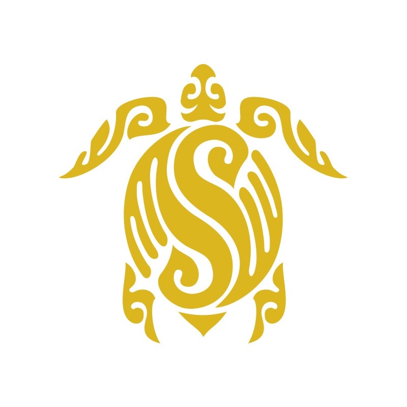 幸運 開運 幸せを呼ぶ オリジナル ハワイアン ホヌ 亀 ステッカー 金 ゴールド 古典 トライバル ホヌA 高さ6cm