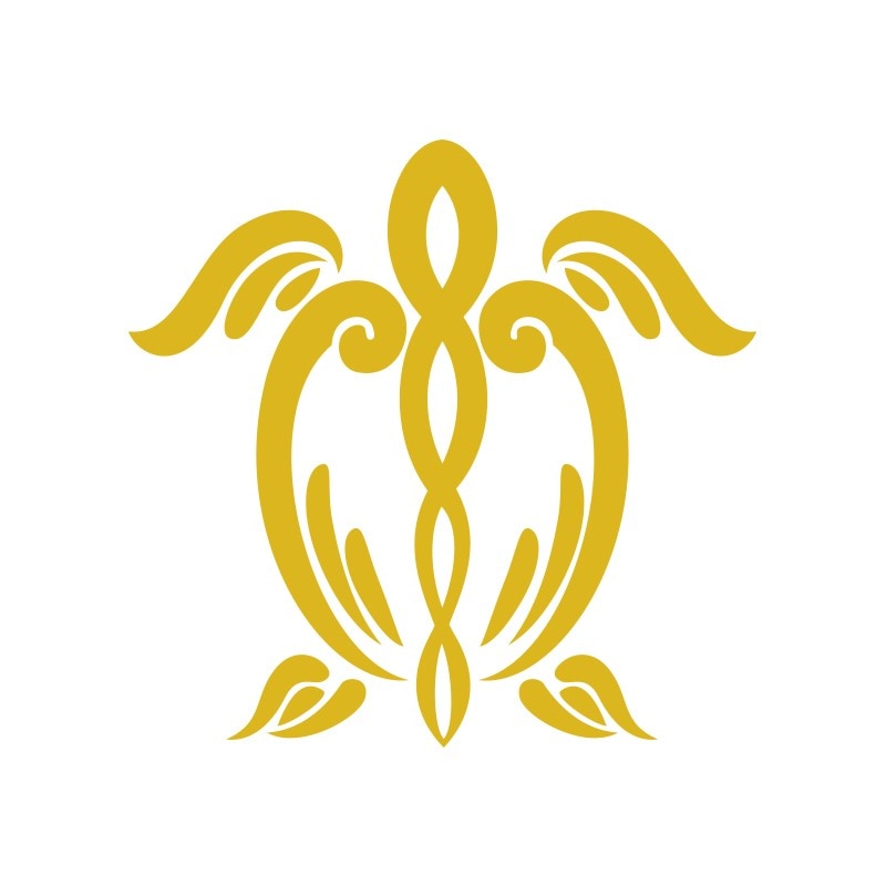 幸運 開運 幸せを呼ぶ オリジナル ハワイアン ホヌ 亀 ステッカー 金 ゴールド 古典 トライバル ホヌB 高さ6cm