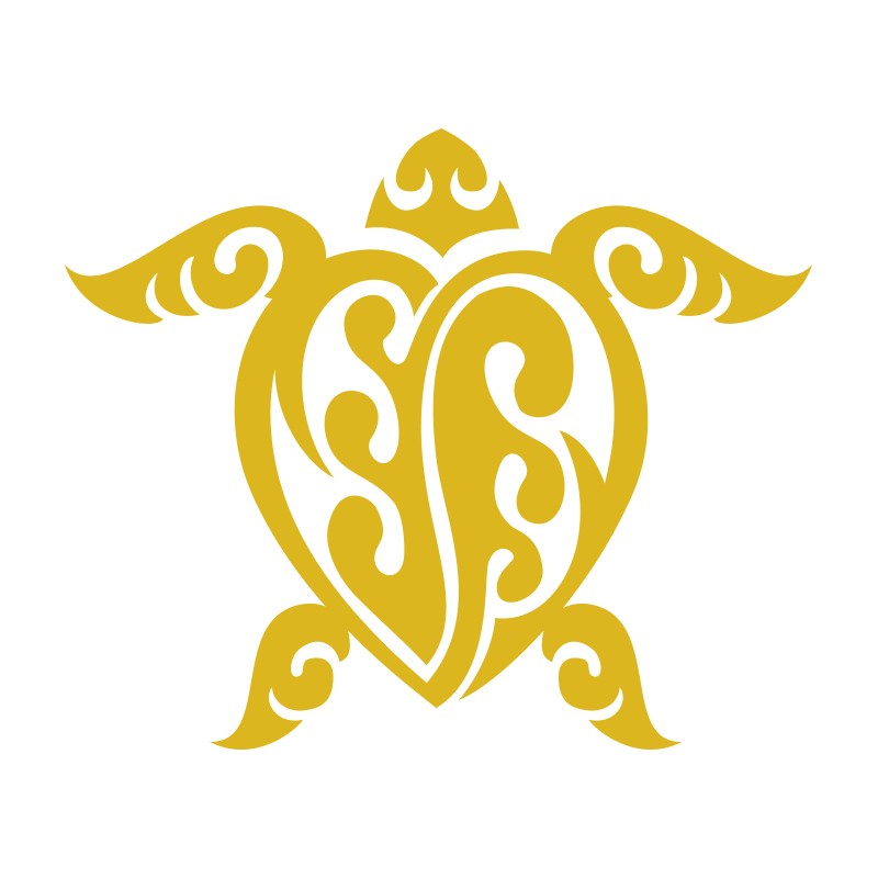 幸運 開運 幸せを呼ぶ オリジナル ハワイアン ホヌ 亀 ステッカー 金 ゴールド 古典 トライバル ホヌE 高さ6cm