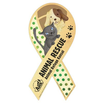 リボンステッカー　ミニサイズ　SC-ＡＲＫ-Ｃａｔ＆Ｄｏｇ　動物たちのために