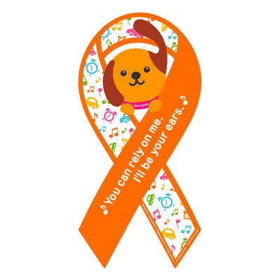 リボンステッカー　ミニサイズ　SC-ＨＤＯＧ-ＯＮＰＵ　聴導犬普及